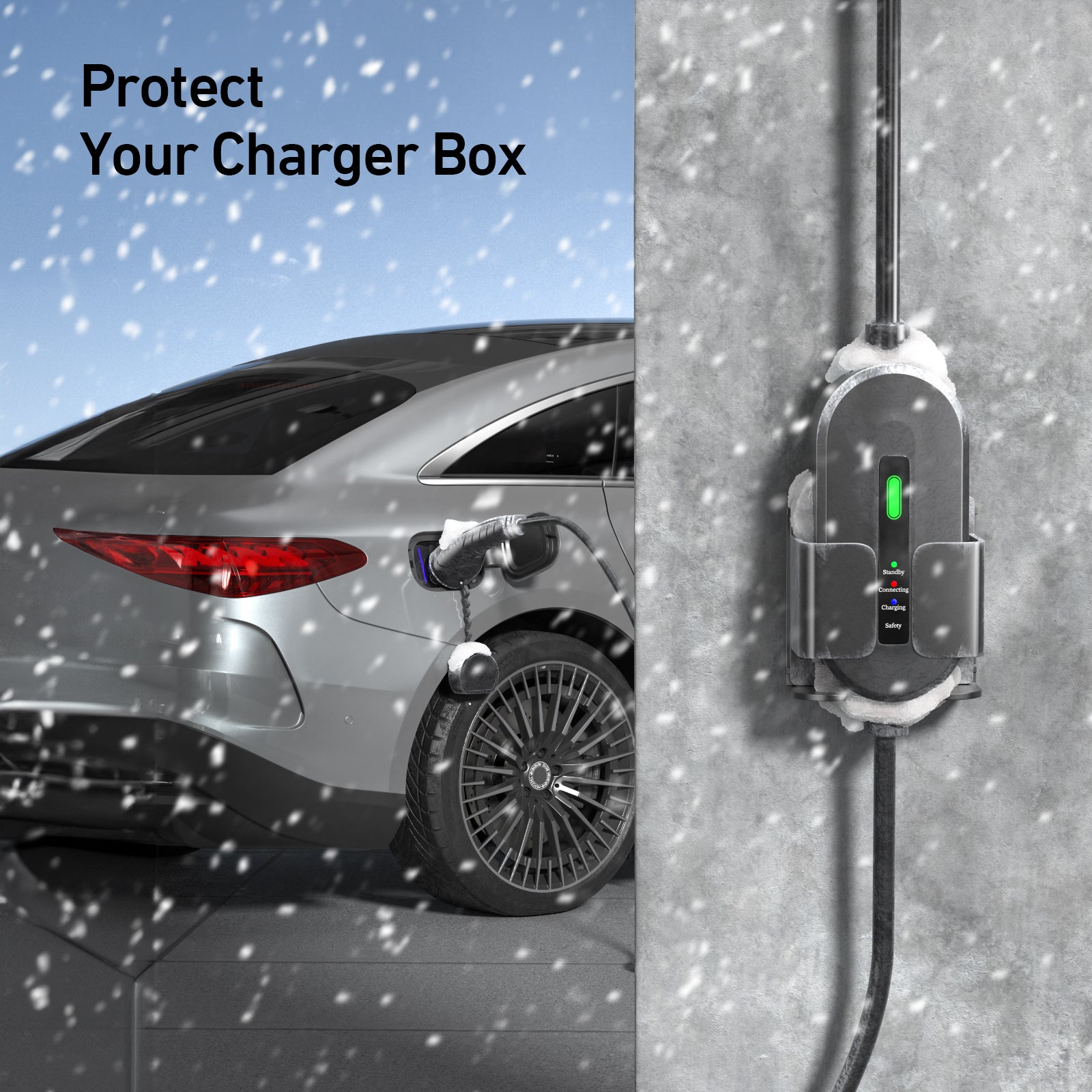 EVJUICION EV Charger Holder Adjustable, EV Charging Box Holder ABS, Wall Mount Bracket for Portable EV Charger Control Boxes