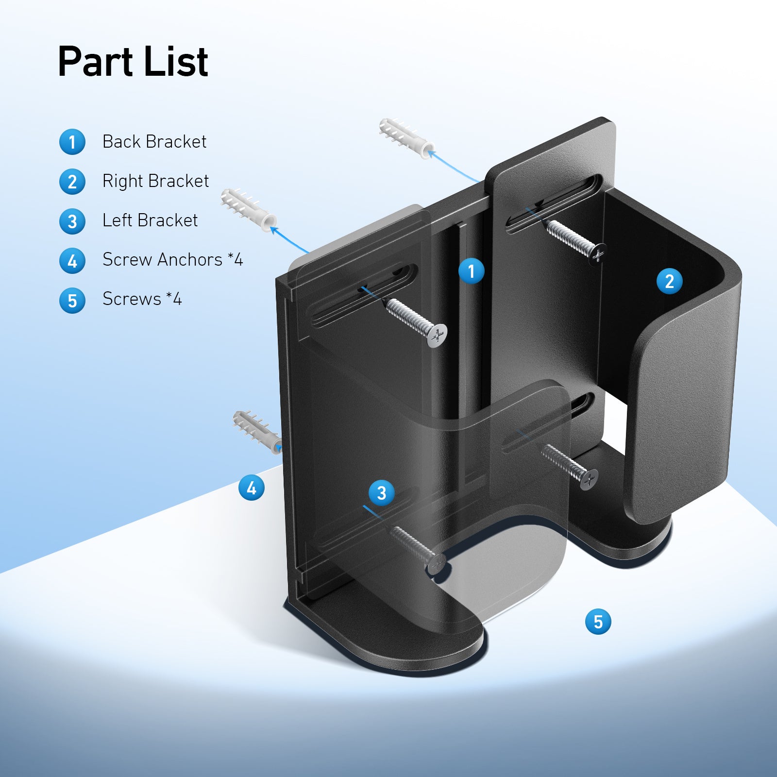 EVJUICION EV Charger Holder Adjustable, EV Charging Box Holder ABS, Wall Mount Bracket for Portable EV Charger Control Boxes