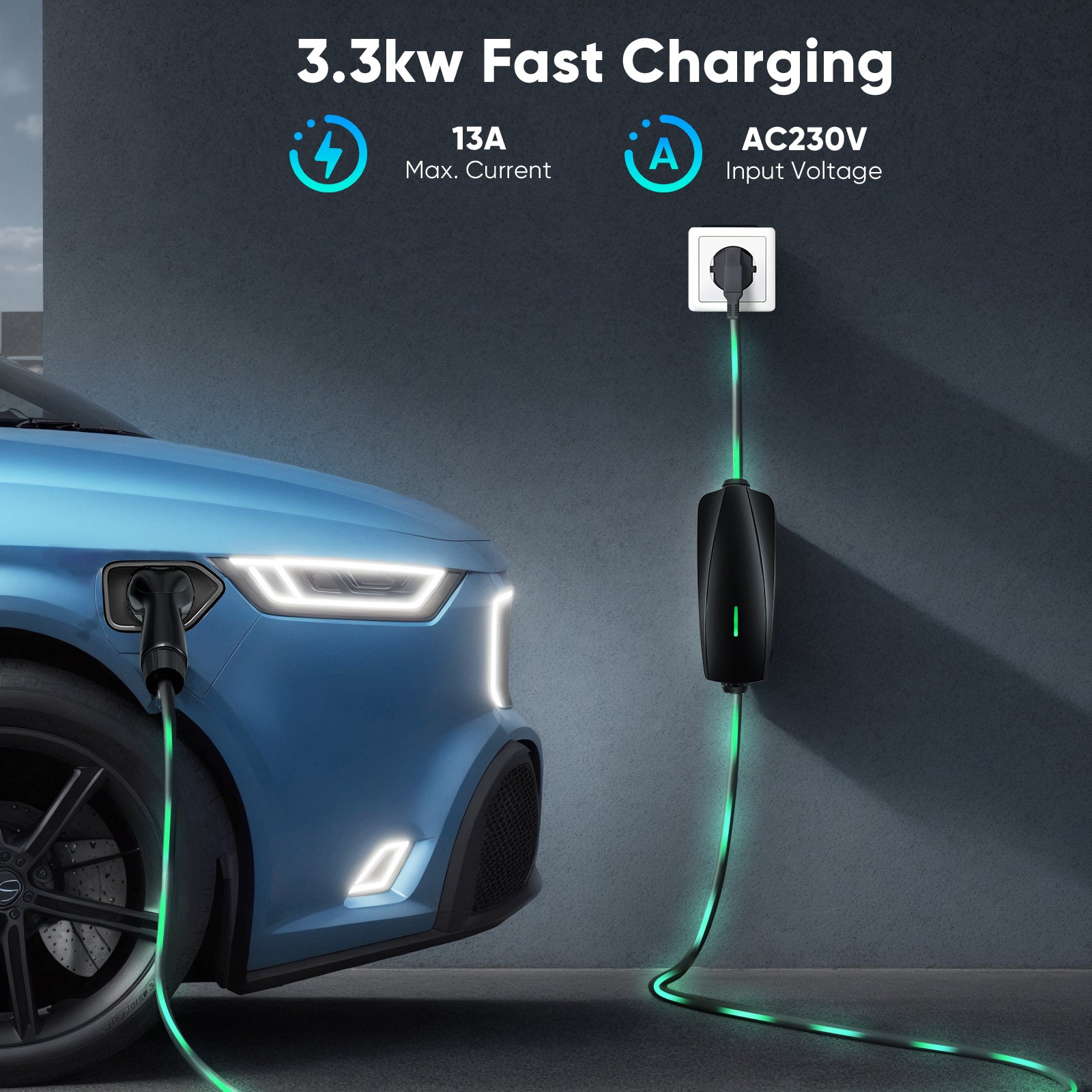 EVJUICION EV Charger APP Control 6-13A Adjustable, 0-24H Delay Charging Electric Car Charger