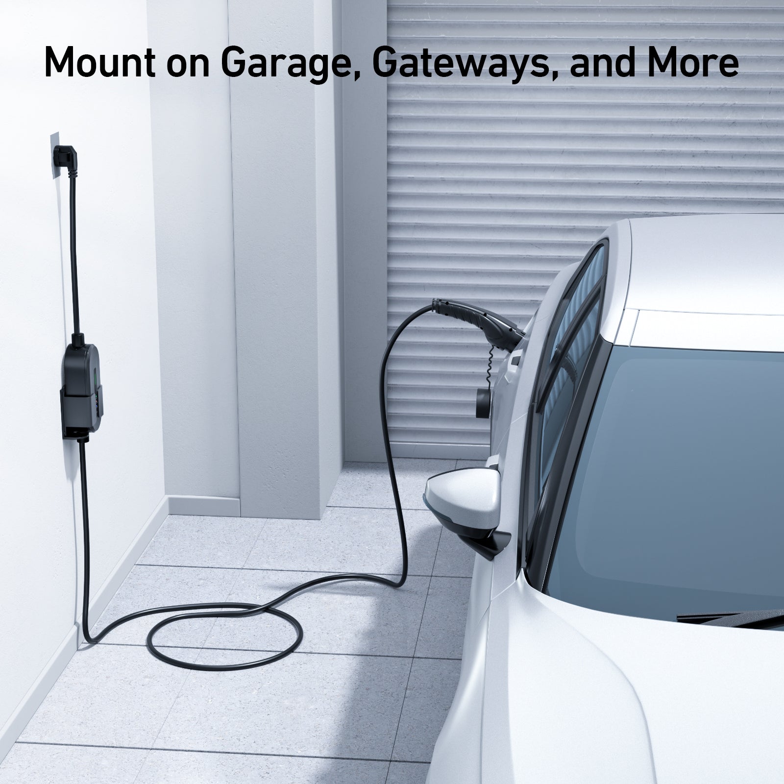 EVJUICION EV Charger Holder Adjustable, EV Charging Box Holder ABS, Wall Mount Bracket for Portable EV Charger Control Boxes